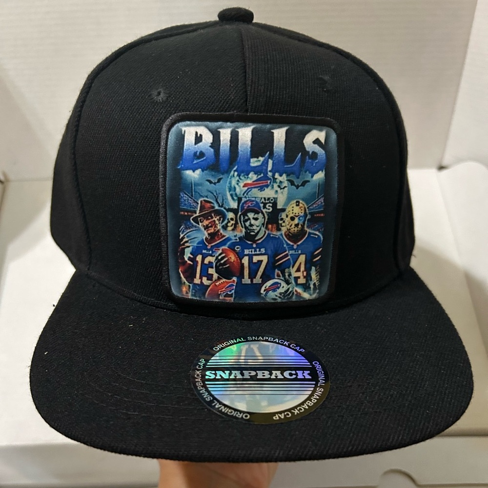 Black Snapback Hat with Graphic Design